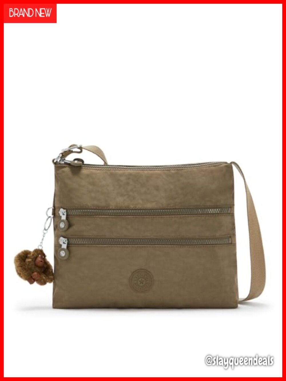 Kipling Alvar Crossbody Bag Lightweight Nylon Messenger Adjustable Strap